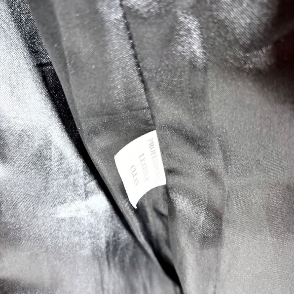 VTG 90s Metrostyle Matrix Black Leather Trenchoat Jacket Womens Size 16 Goth - Picture 8 of 9